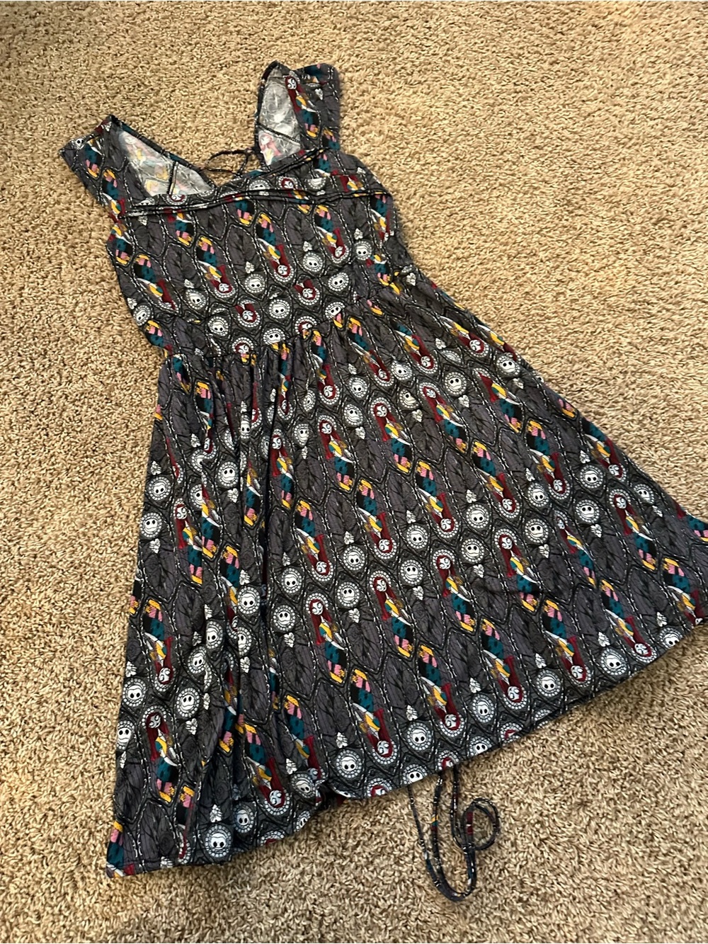 Disney Nightmare Before Christmas Jack Sally Skater Dress stained glass pockets